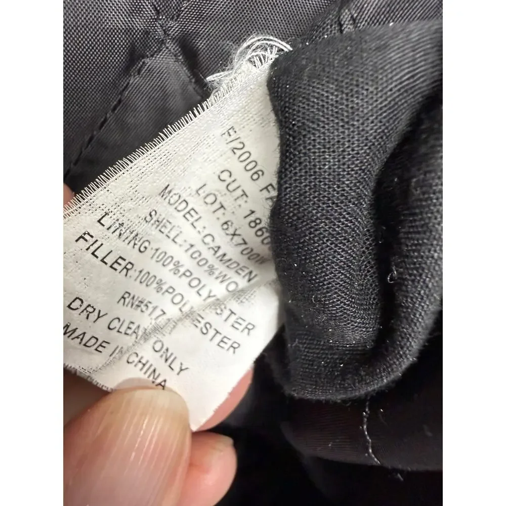 Lauren Ralph Lauren Green Label Wool Overcoat SZ L Black 100% Wool Classic